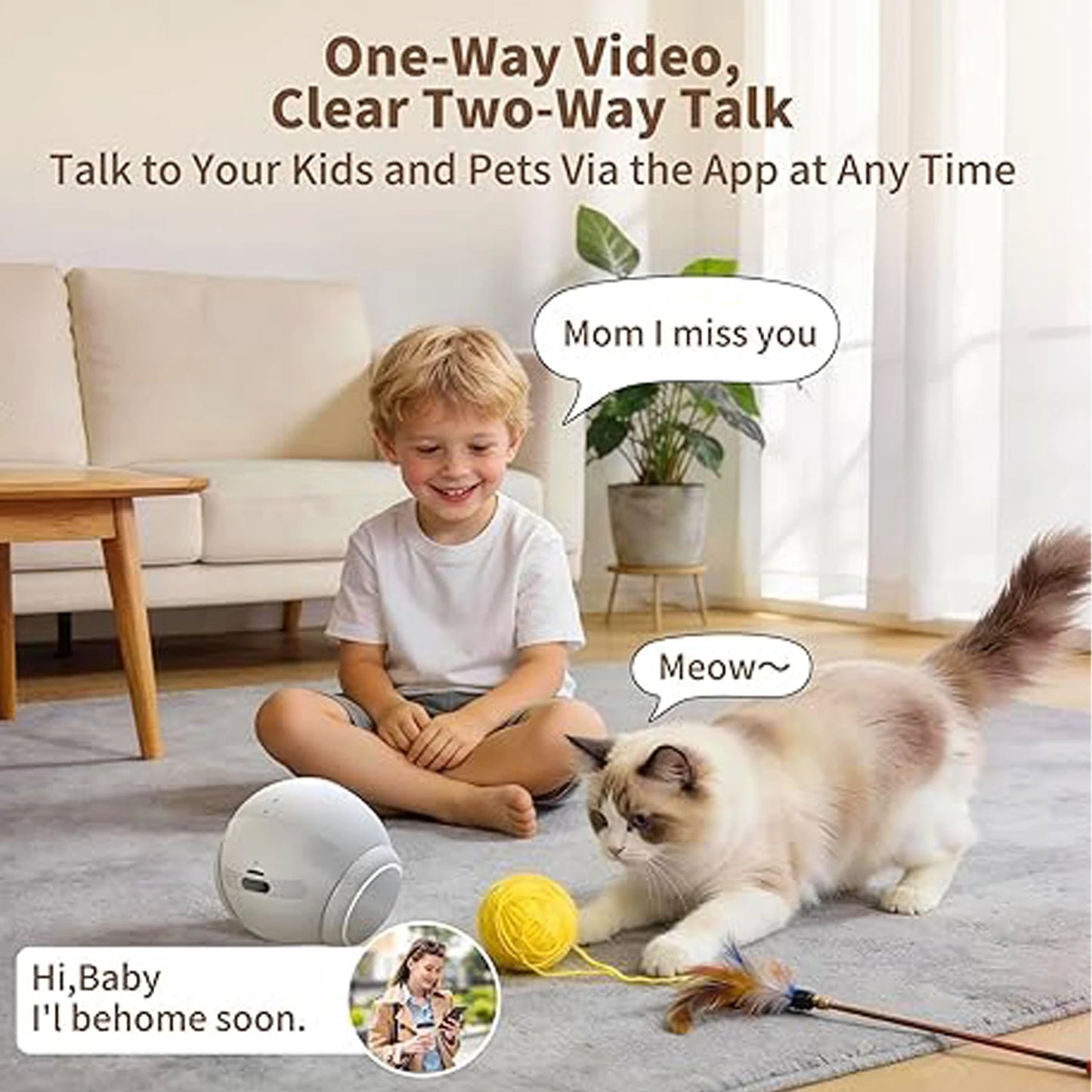 Pet Camera Robot AI Indoor WiFi Cam With Auto Patrol