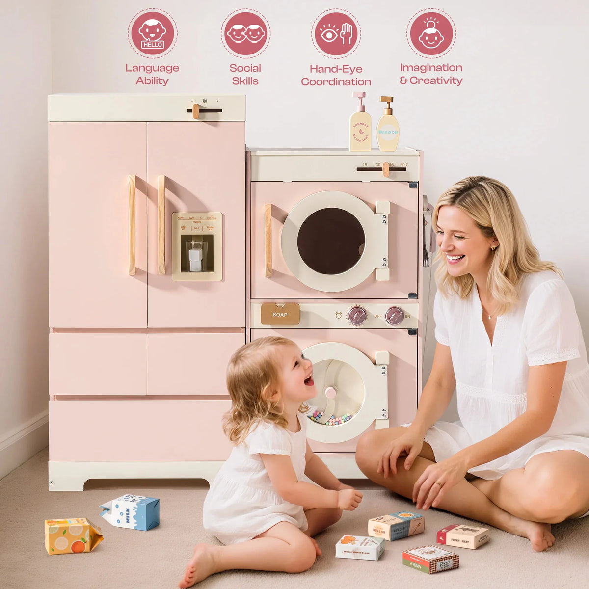 Robud Wooden Kids Play Kitchen Set With Appliances