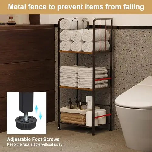 Feature Modern 3 Tier Freestanding Towel Organizer