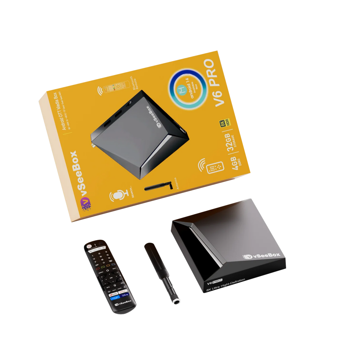 Vseebox V6 Pro Android 14 8K HDR Streaming TV Box