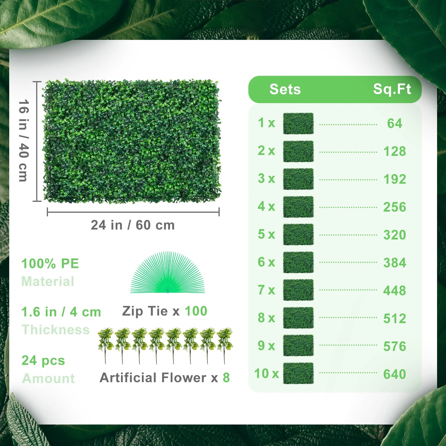 SucceBuy Artificial Boxwood Hedge Wall Panels Backdrop