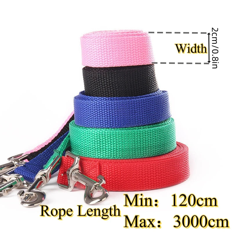 Nylon Dog Leash 4ft To 100ft Adjustable Training Leash