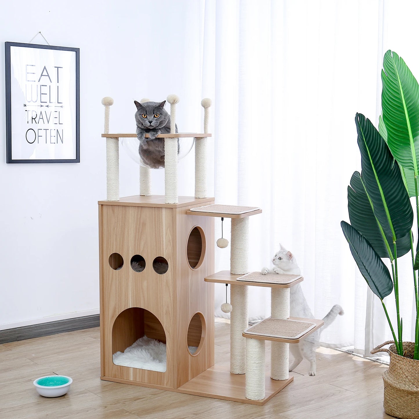 PAWZ Ro Multi Level Cat Tree Indoor Wood Tower