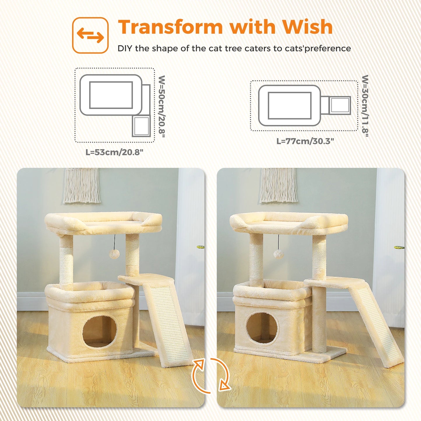 PAWZ Road Small Cat Tree Indoor Tower Scratching Post