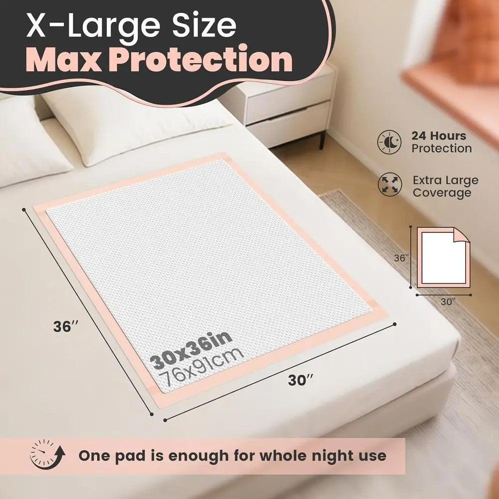 Bed Pads With Adhesive Strips 50 Count Underpads