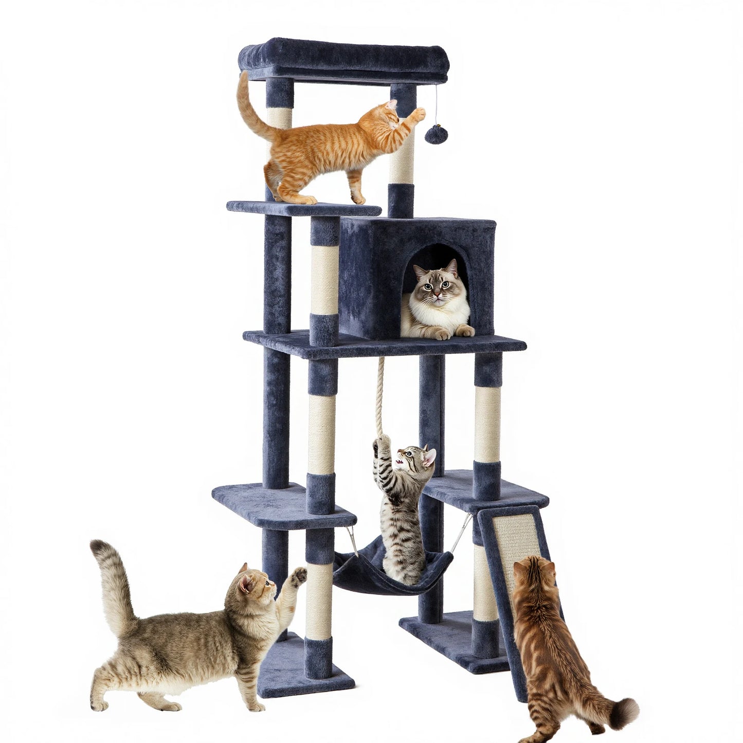 JHK Cat Tree Tall Multi Level Climbing Tower for Cats