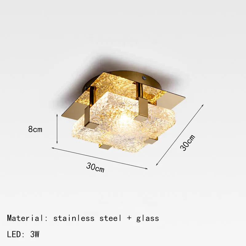 IWP Modern Crystal Ceiling Lamp Gold Finish