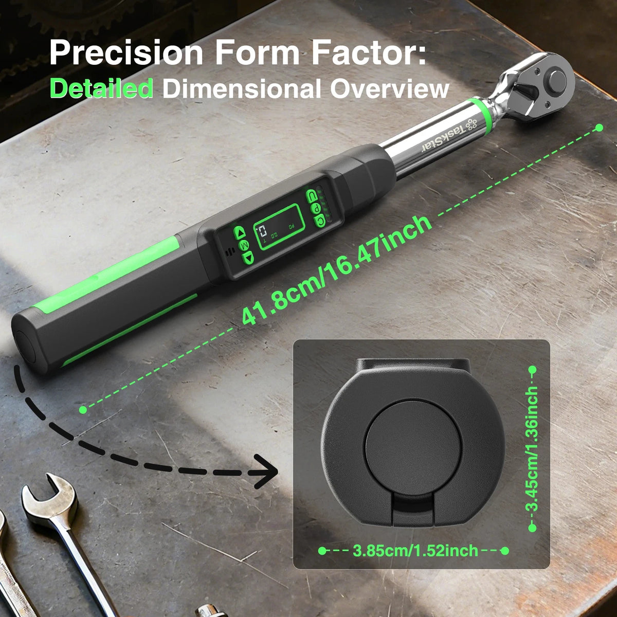 TaskStar Digital Torque Wrench With Dual Alarm And Adapters