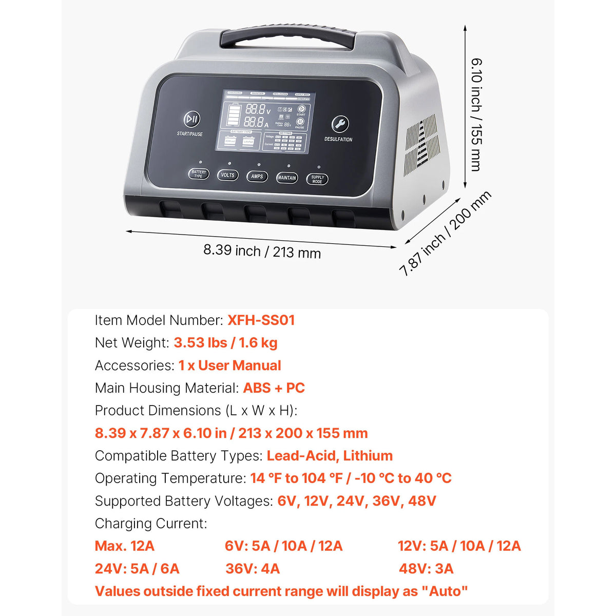 SucceBuy Smart Battery Charger With LCD Display