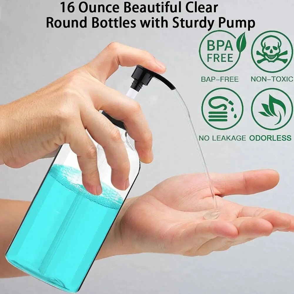 Plastic Pump Bottles 4 Pack BPA Free Dispensers