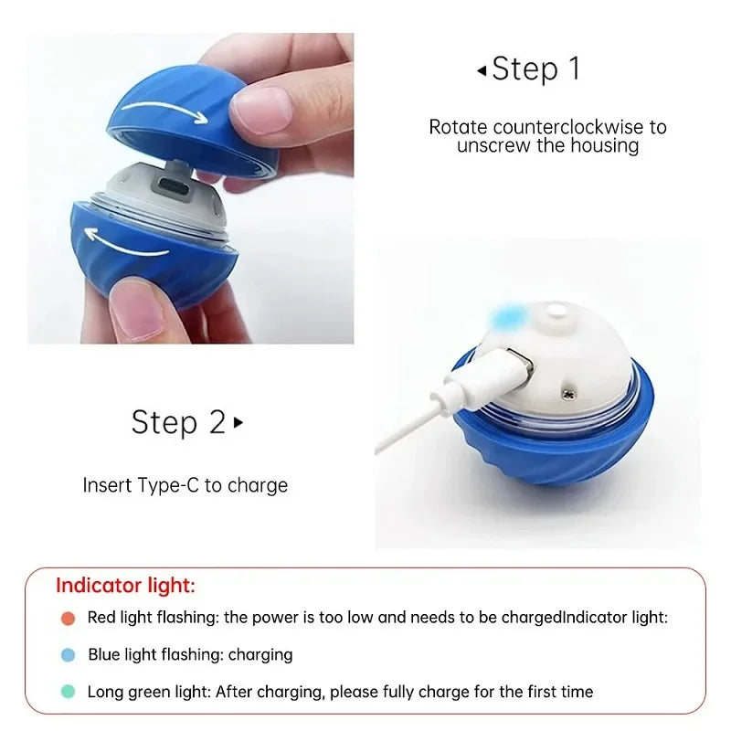 Dog Ball Automatic Moving Bouncing Rolling Ball USB Chew Toy
