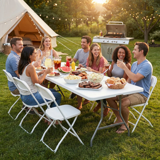 JHK Portable Folding Table Heavy Duty Outdoor Indoor