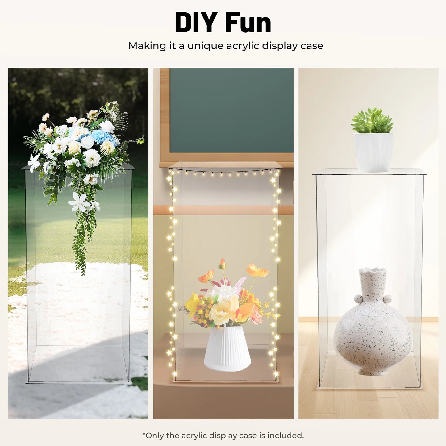 Bymaocar Acrylic Display Stand Freestanding Case For Figures