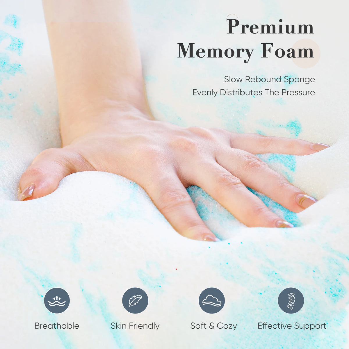 JHK Gel Cooling Memory Foam Mattress Topper