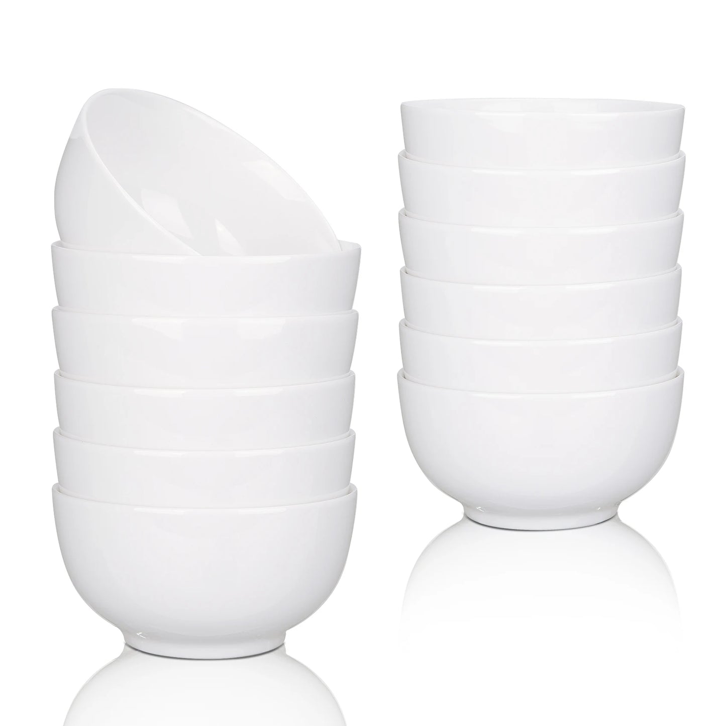 Porcelain Bowls Set 8 Pack Ceramic Microwave Safe For Cereal