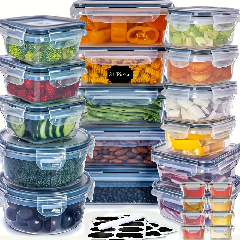 48Pcs BPA Free Food Storage Set With Airtight Containers