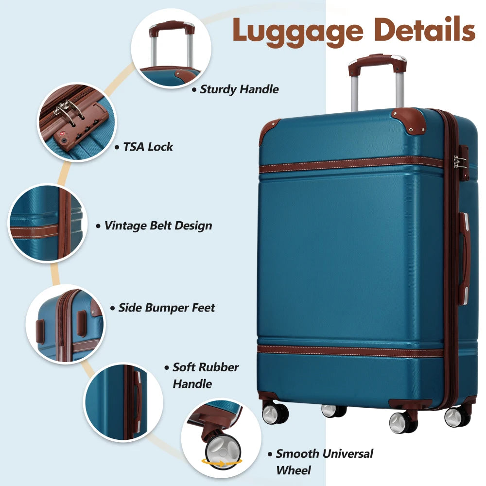 Lightweight ABS Luggage Set With Spinner Wheels And TSA Lock