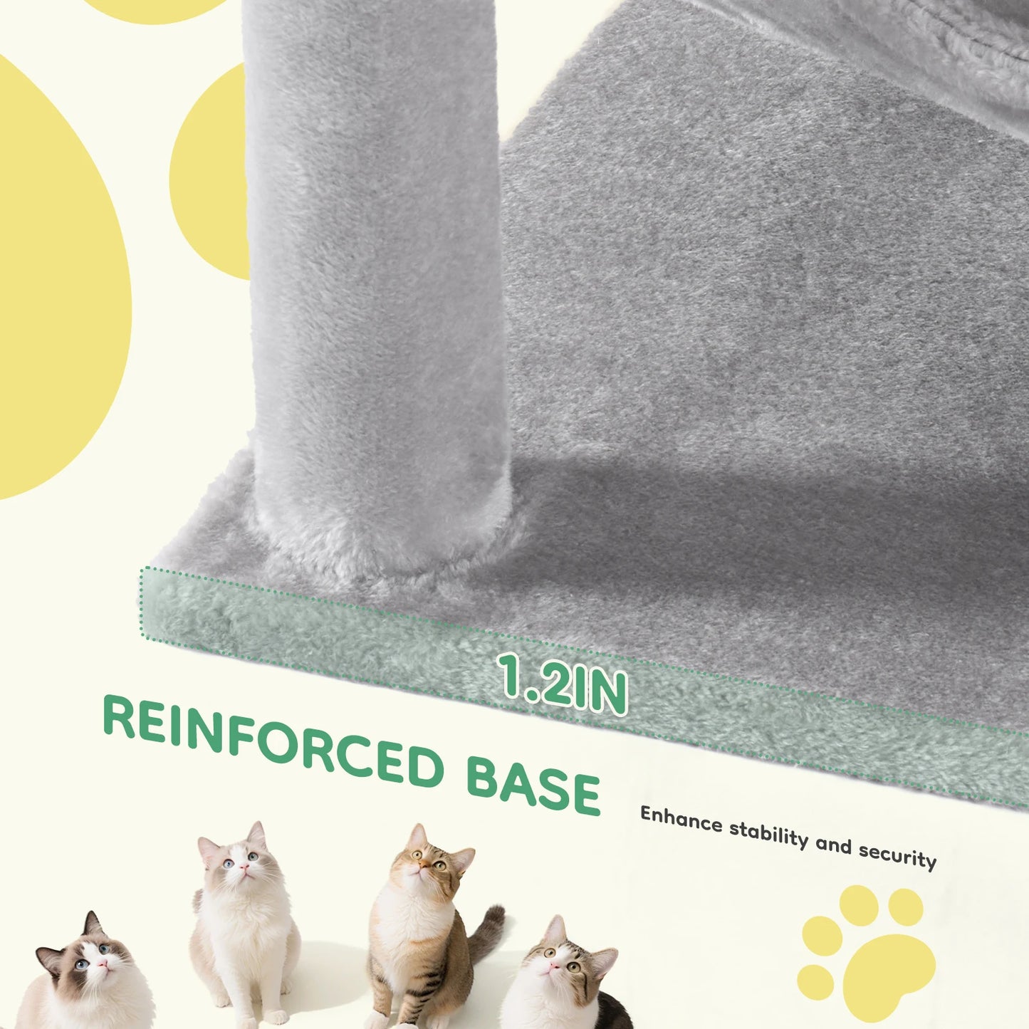 JHK Four-Level Cat Tree Tower For Indoor Multi-Cat Play