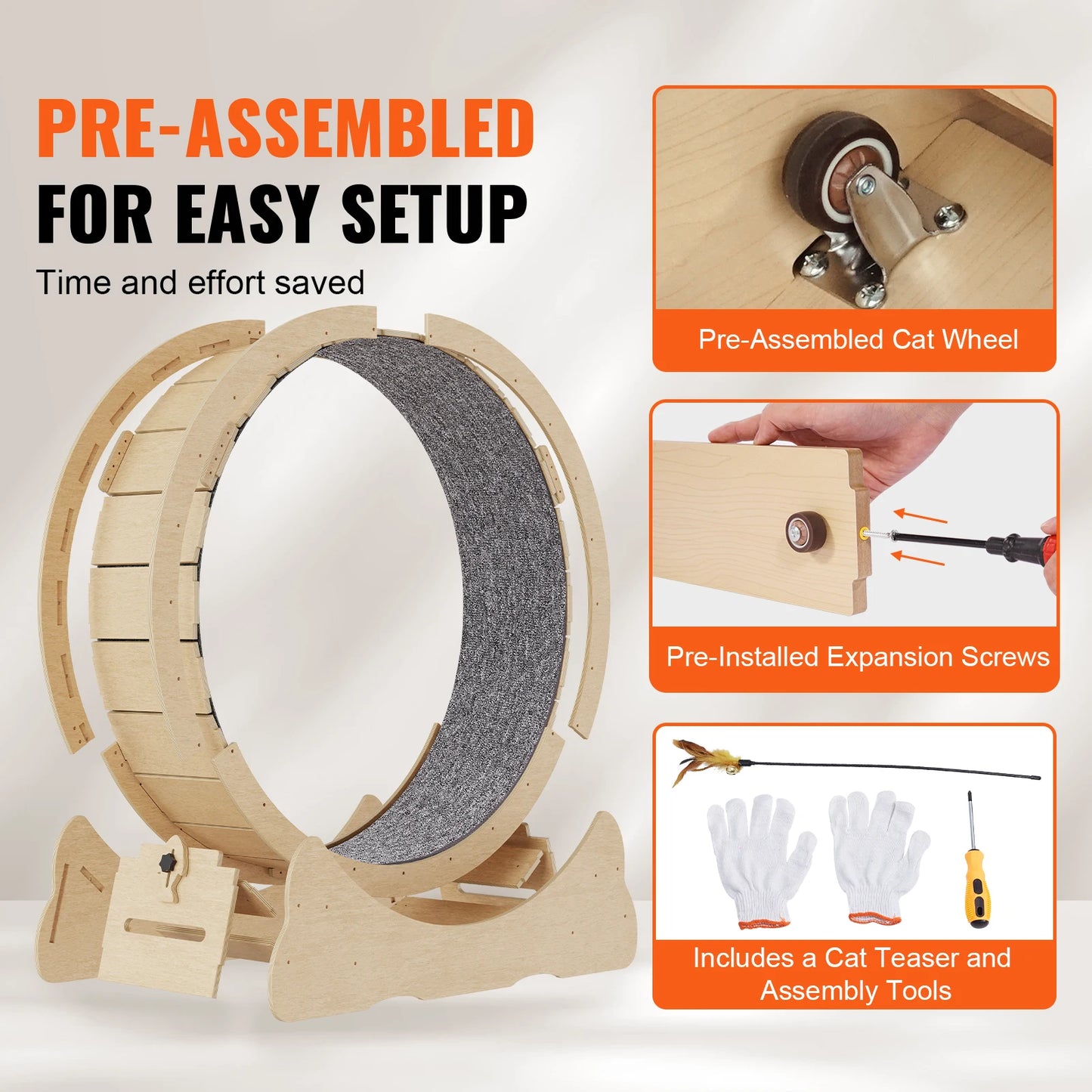 Wooden Cat Exercise Wheel For Indoor Cats