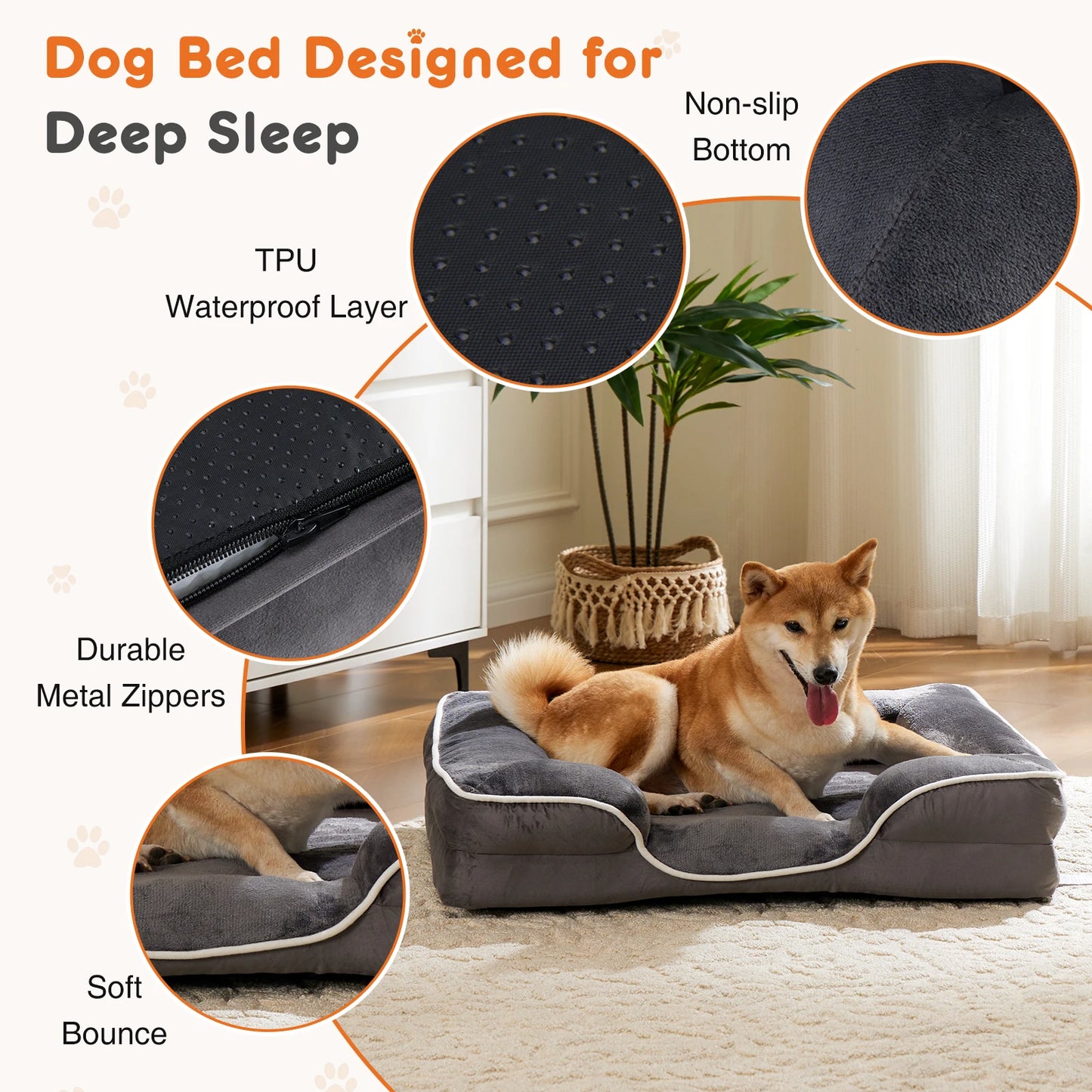 JHK Orthopedic Memory Foam Dog Bed For Small Pets