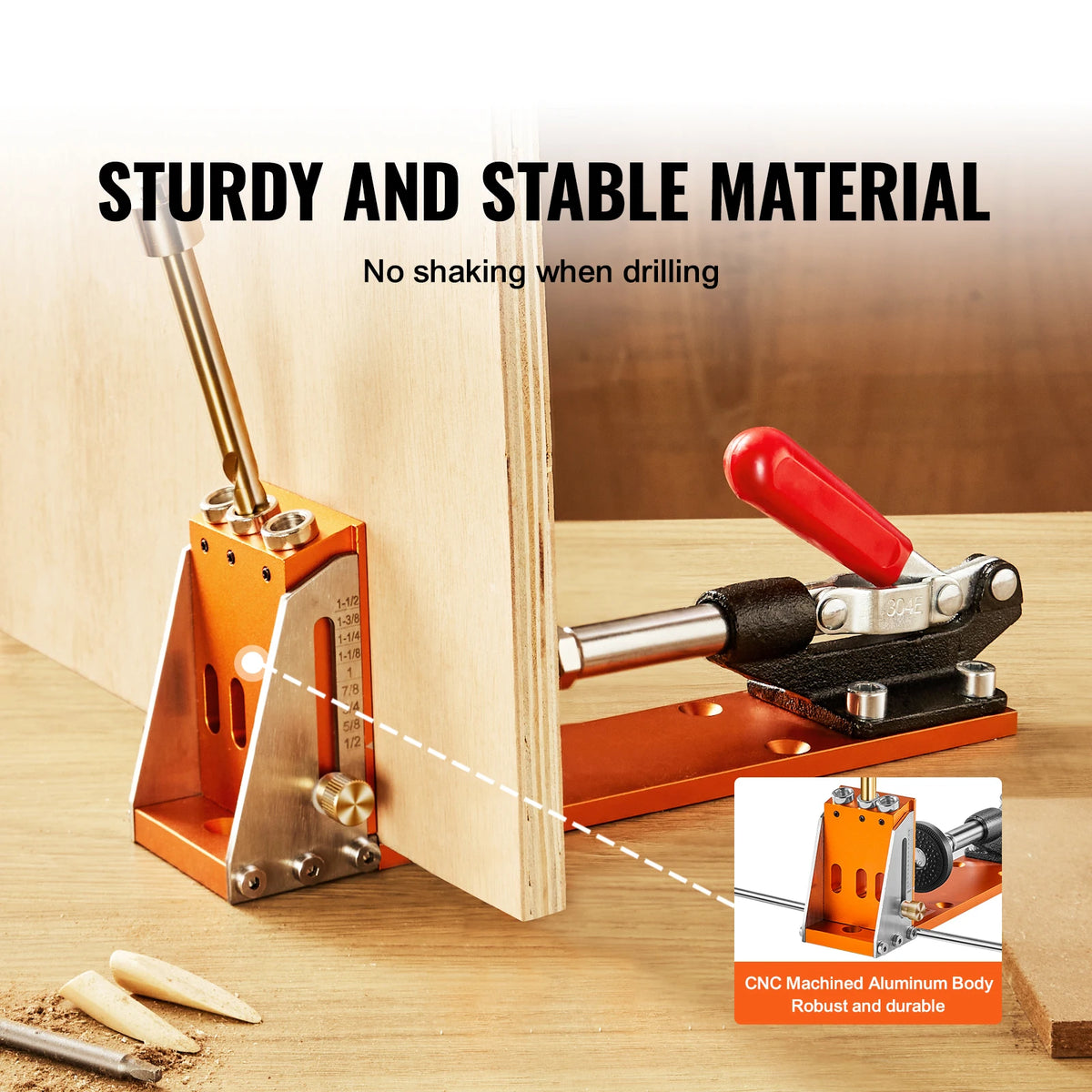 SucceBuy Adjustable Pocket Hole Jig Kit for Woodworking