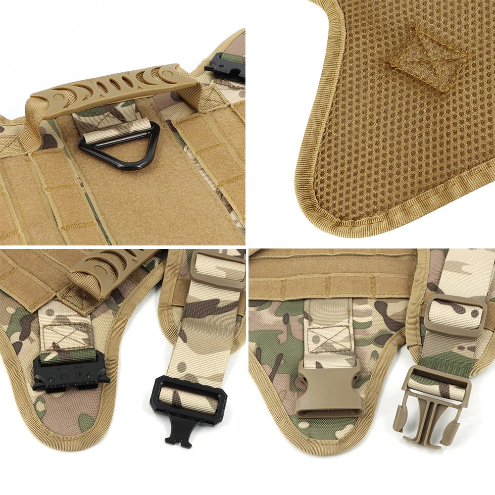 Tactical Dog Harness Leash Set For Large Dogs Training Vest