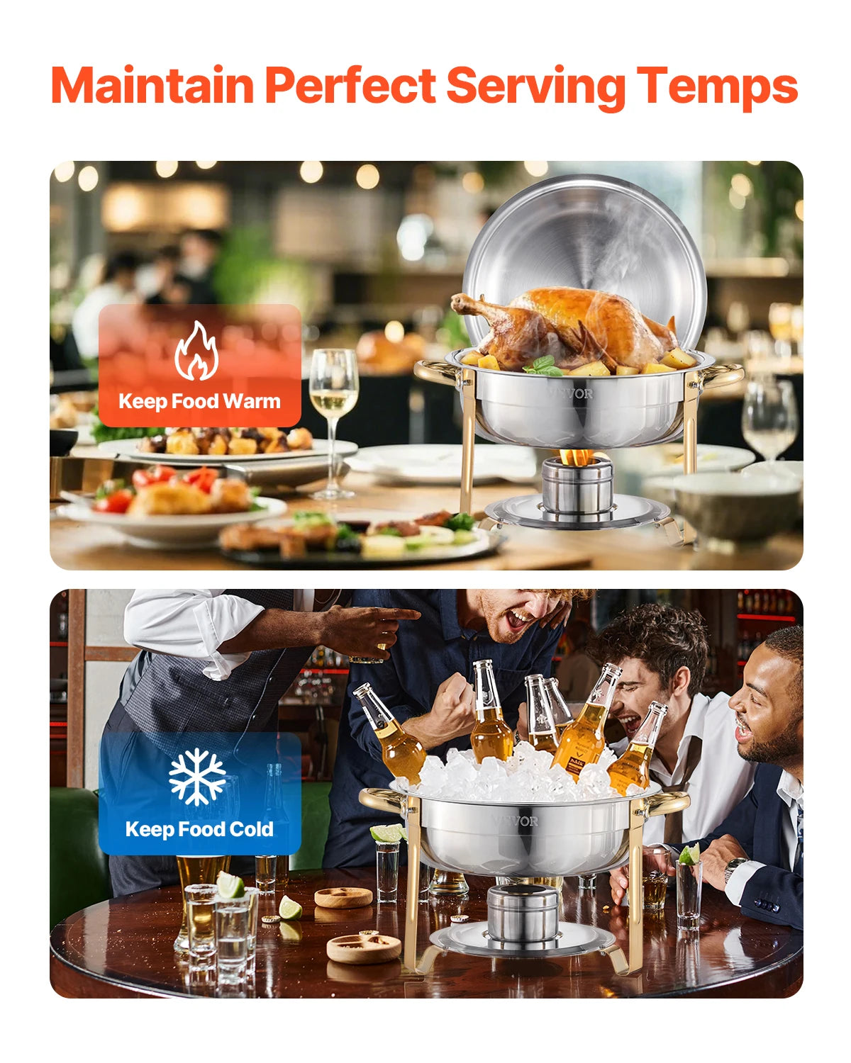 SucceBuy Four Pack Chafer Buffet Set Stainless Steel Warmer