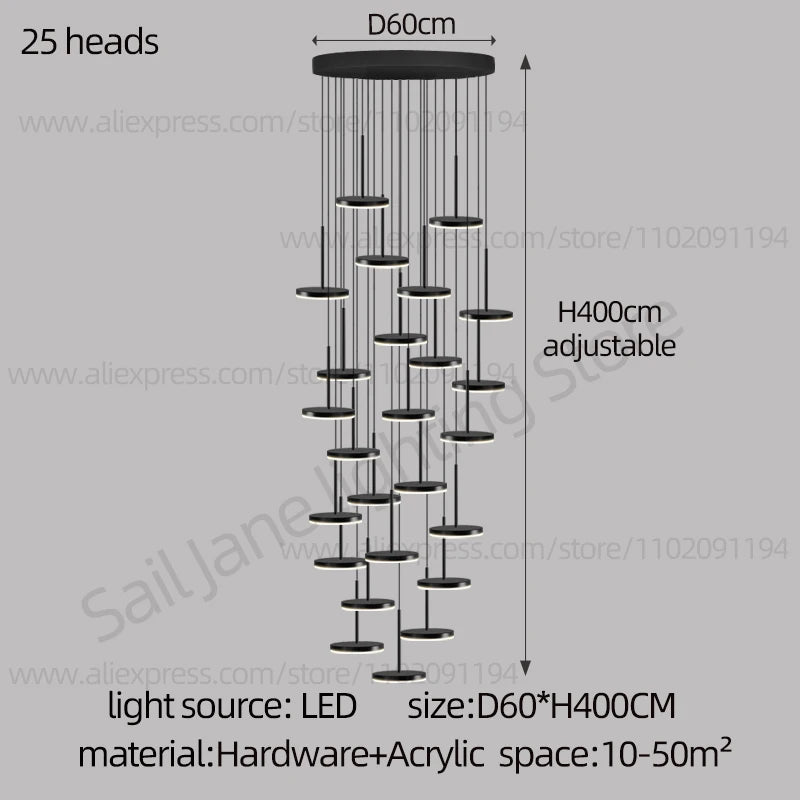 CAMPEGGI LED Circular Chandelier For Living Room