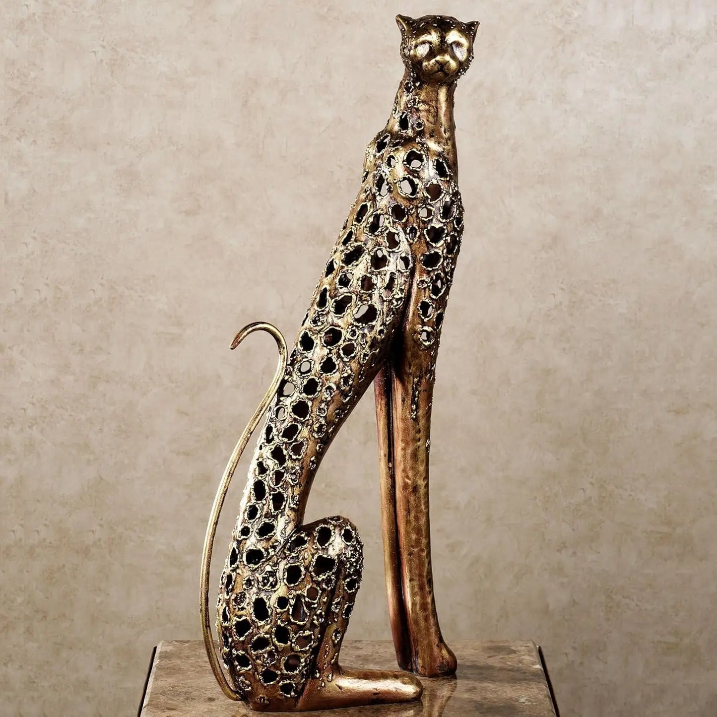 Cheetah Sculpture For Jungle Room Decor Accent
