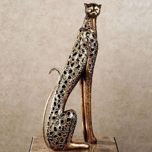 Cheetah Sculpture For Jungle Room Decor Accent