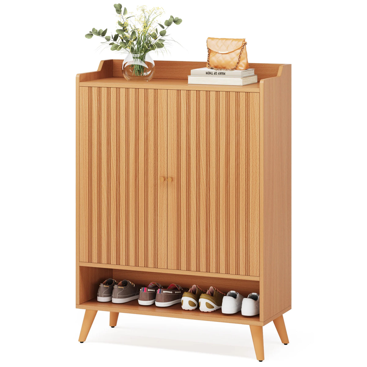 Tribesigns Five Tier Shoe Storage Cabinet With Doors