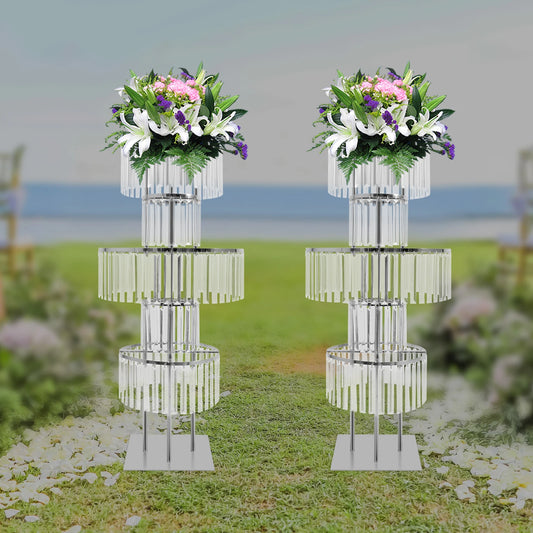 Five-Tier Crystal Flower Stand Wedding Centerpiece Display