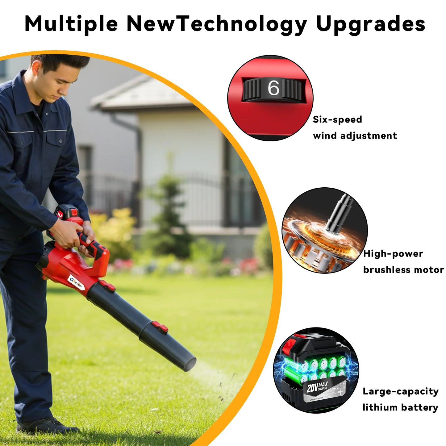 Cordless Leaf Blower 650 CFM With 21V Battery