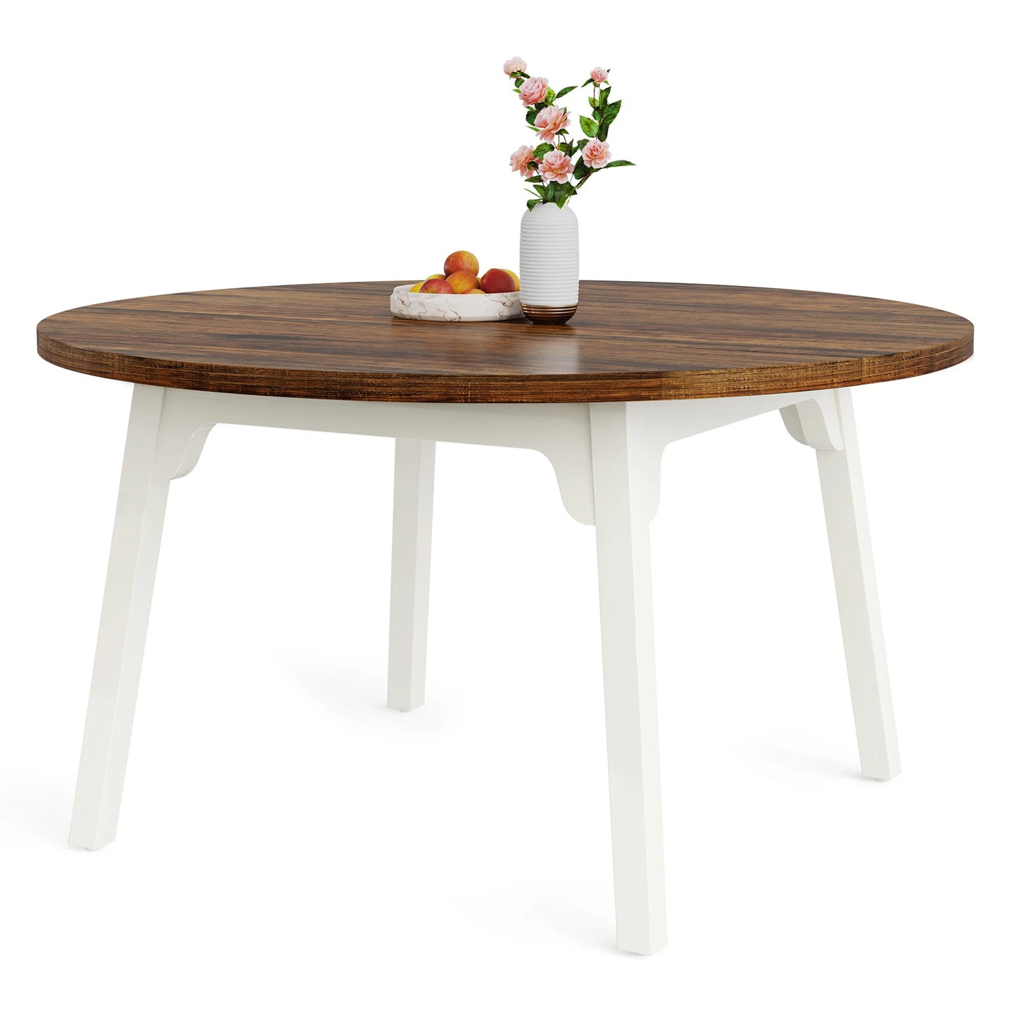 Tribesigns 46 Inch Round Dining Table With Metal Base