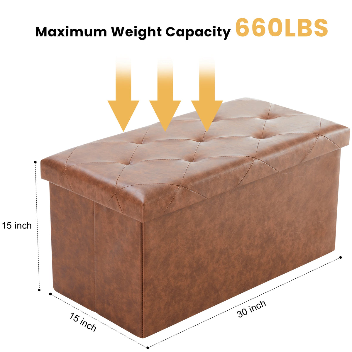JHK Modern Storage Ottoman Bench Footrest
