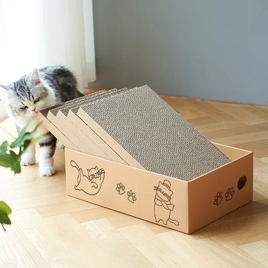 CZBNYX 5-Piece Corrugated Cardboard Cat Scratching Board Nest