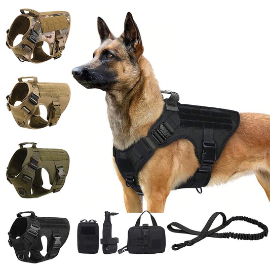 Shandong Nylon Tactical Dog Harness With Molle Pouches