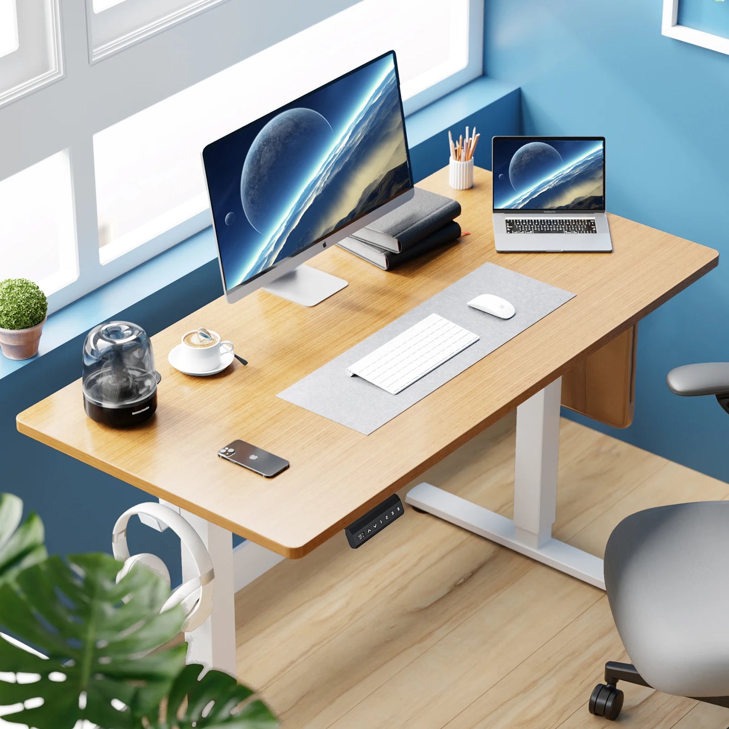 JHK Electric Standing Desk Height Adjustable Sit Stand Workstation