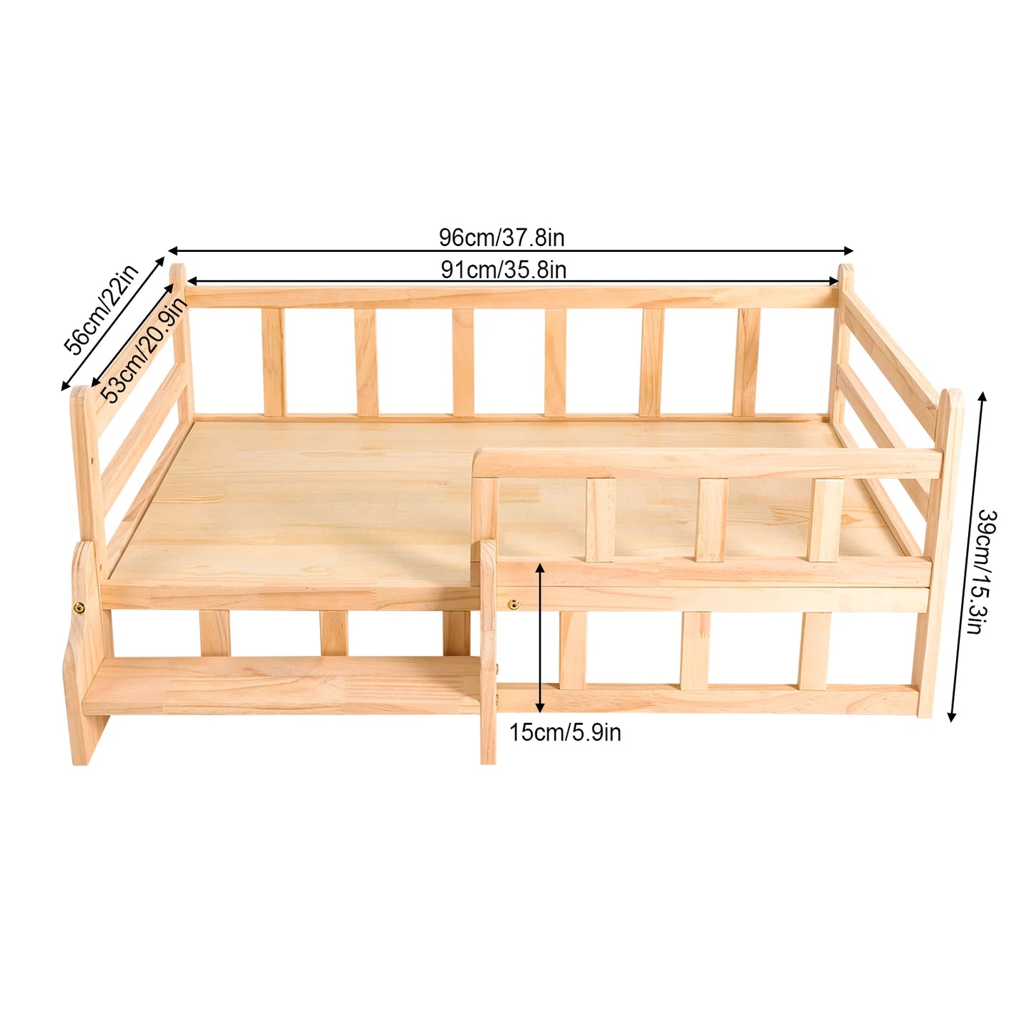 YIYIBYUS Solid Wood Elevated Pet Bed for Cats and Dogs