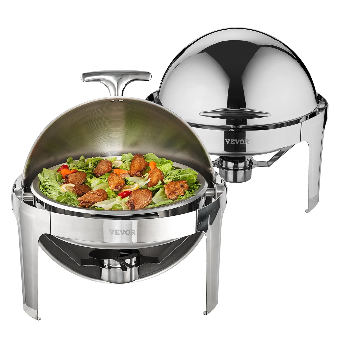 SucceBuy Roll Top Chafing Dish Buffet Set Stainless Steel