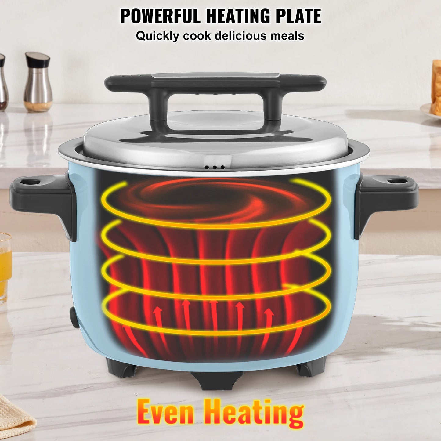 VEVOR Rice Cooker With Aluminum Nonstick Inner Pot Buffet