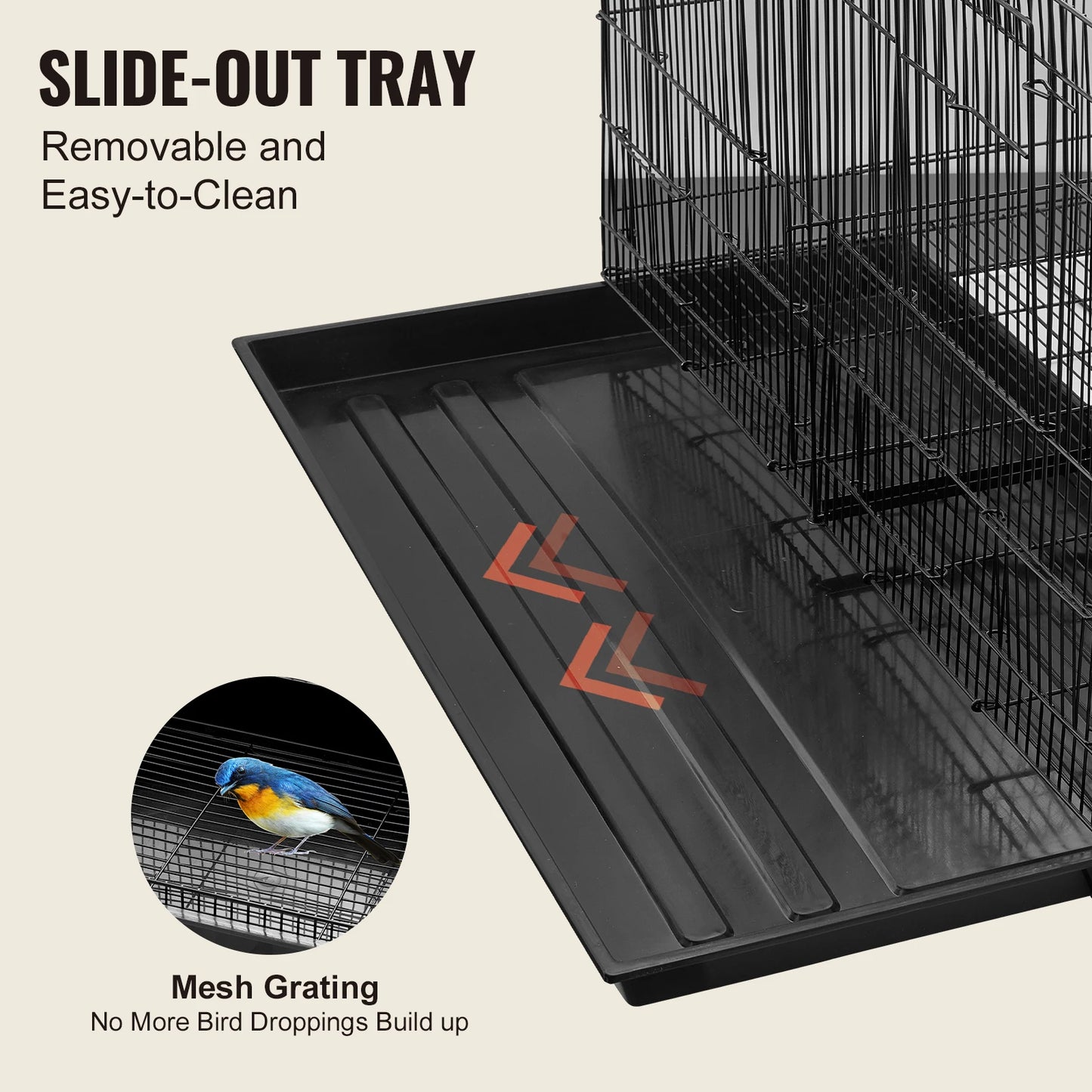 SucceBuy Stackable Divided Bird Cage With Handle