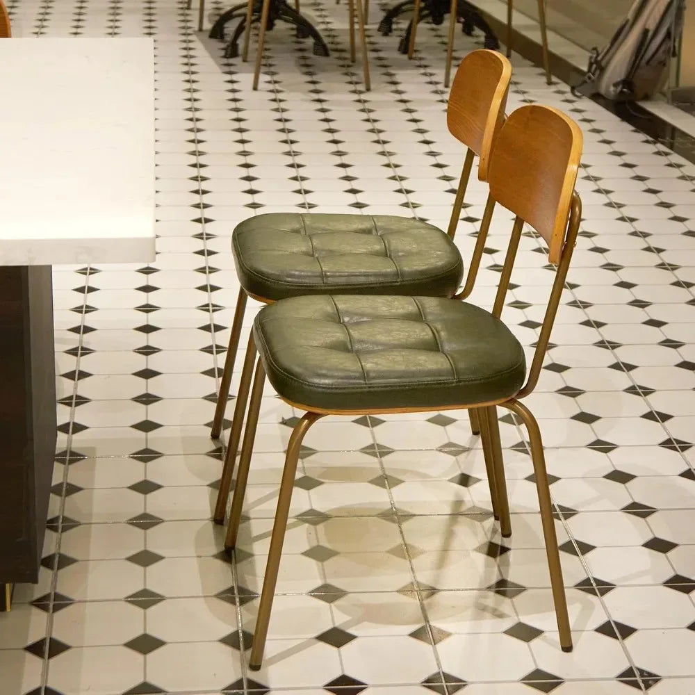 Mid Century Modern Dining Chairs Faux Leather Seats