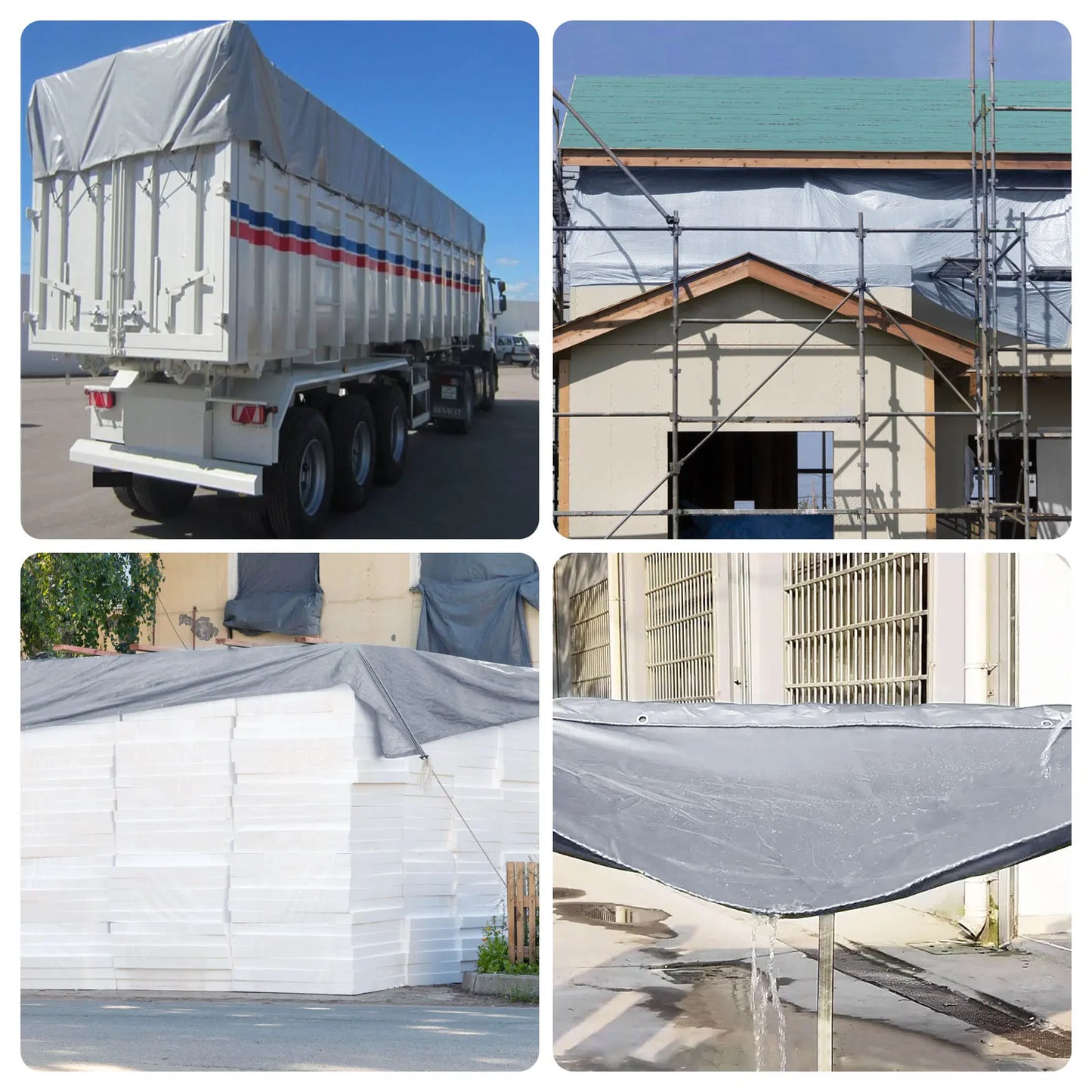 PVC 440gsm Extra Waterproof Heavy Tarpaulin Tarp Sheet Cover with Reinforced Grommets for Furniture Ground Multipurpose Covers