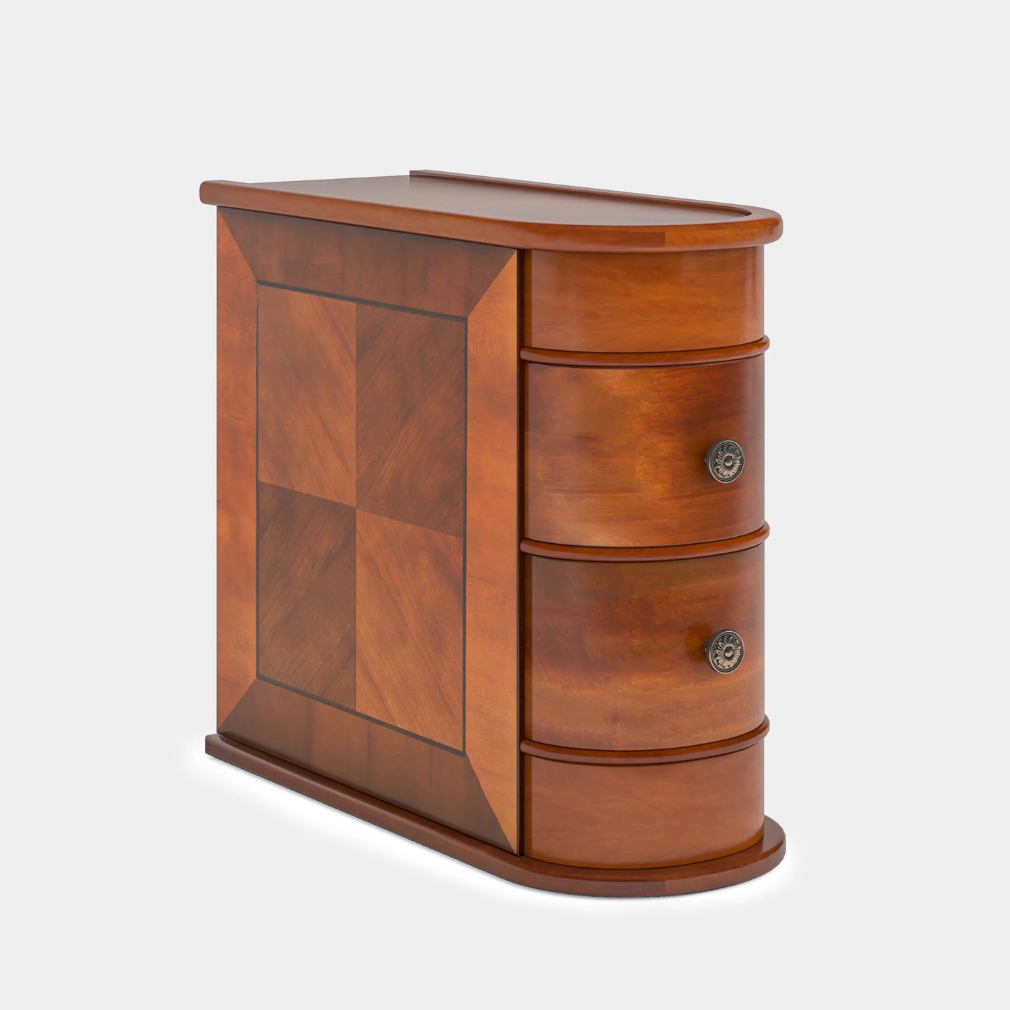 Tribesigns End Table Round Solid Wood Nightstand With Drawer