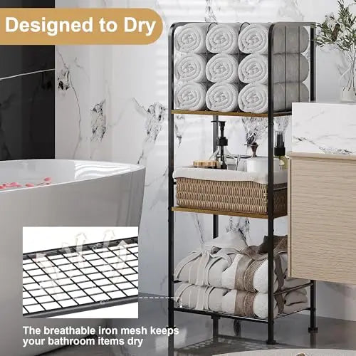 Feature Modern 3-Tier Freestanding Towel Organizer