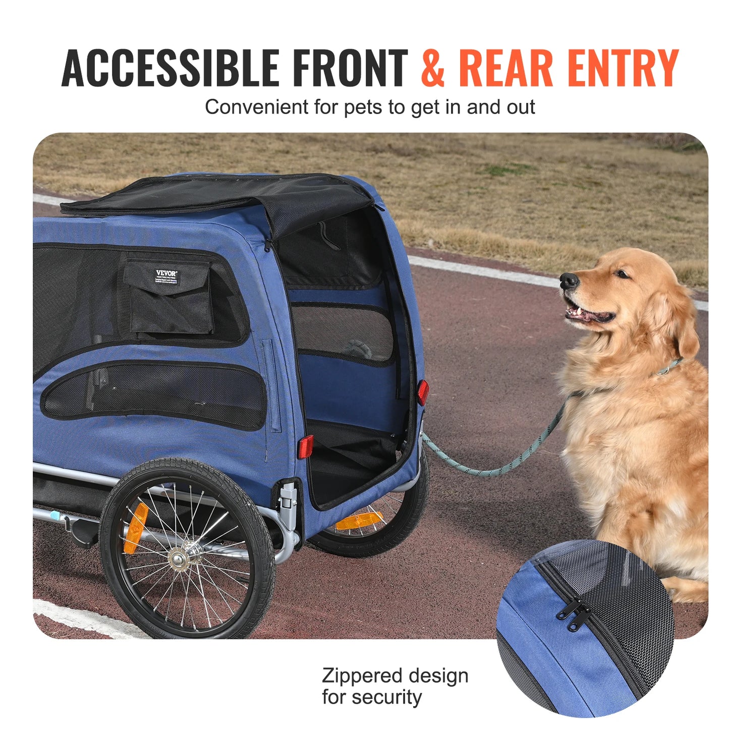 SucceBuy 100lb Pet Bike Trailer Carrier For Dogs