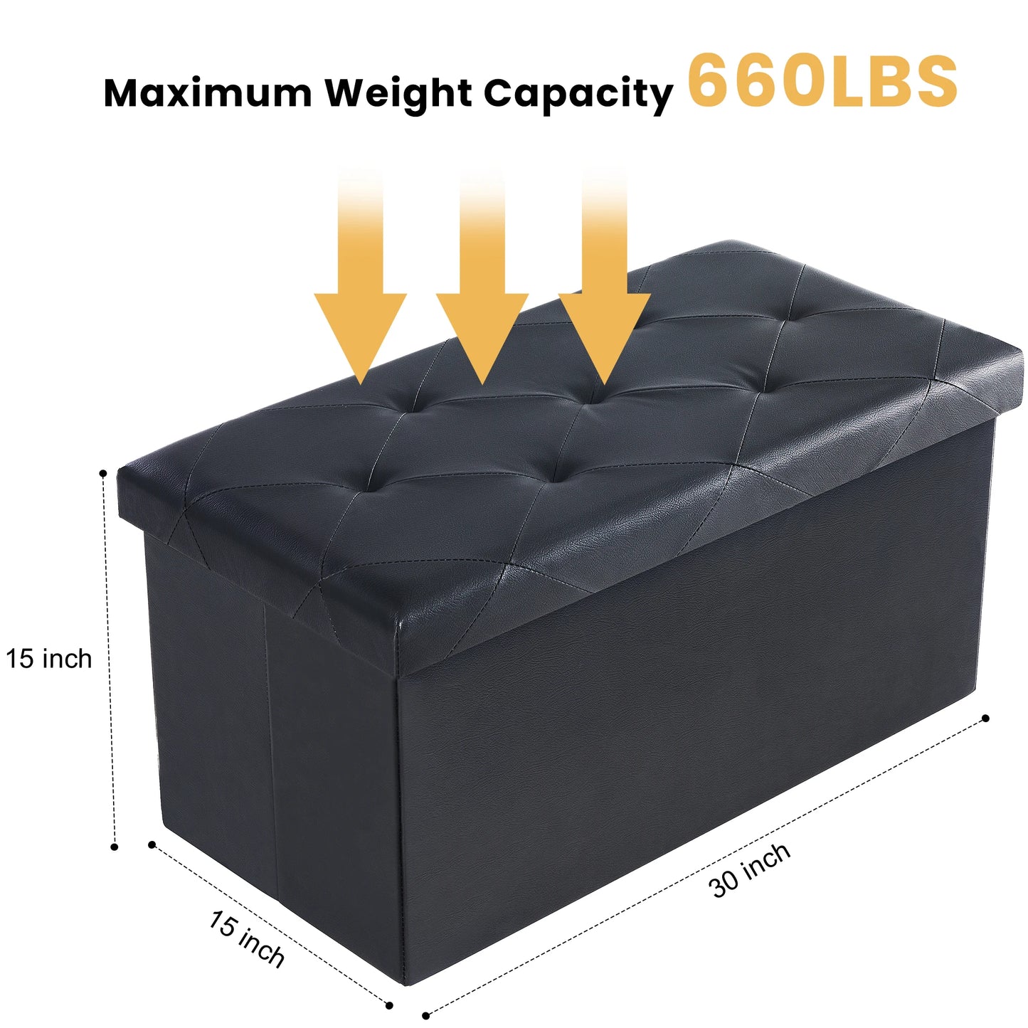 JHK Modern Storage Ottoman Bench Footrest