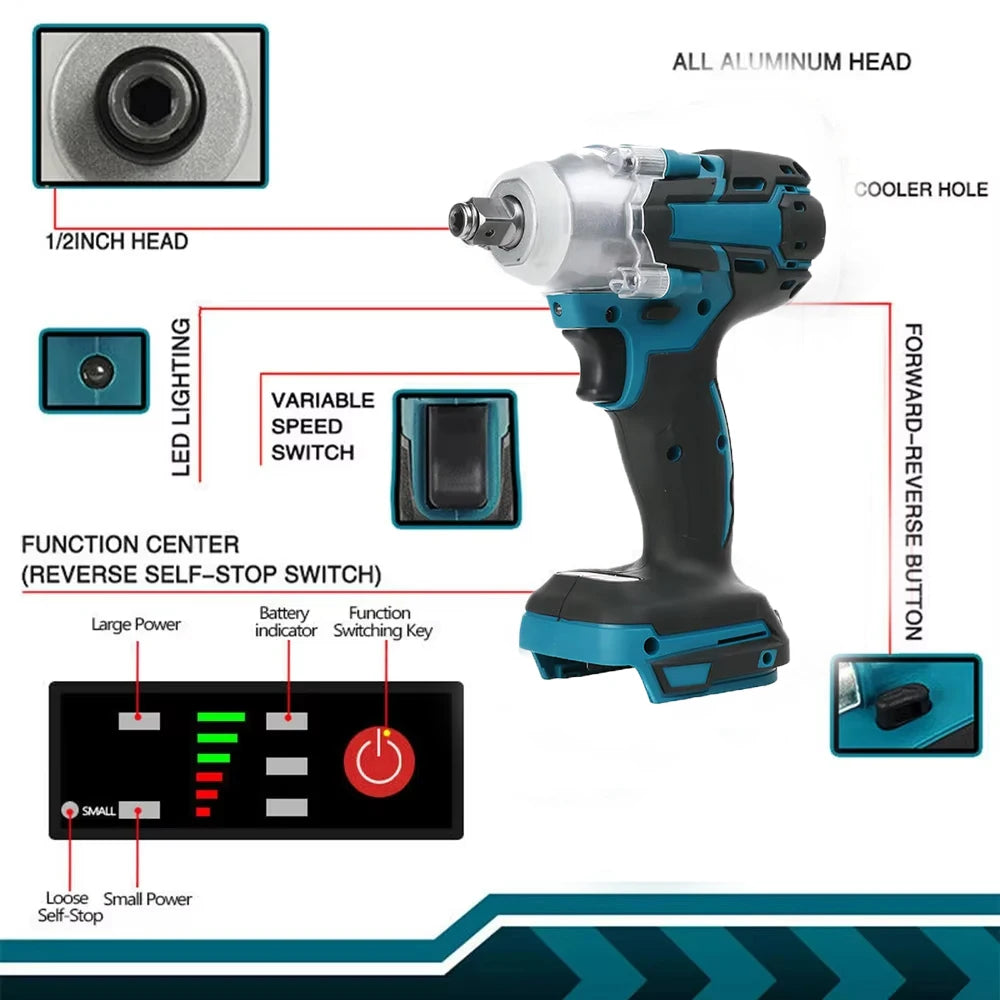 Magnitt Brushless Cordless Impact Wrench With Toolbox