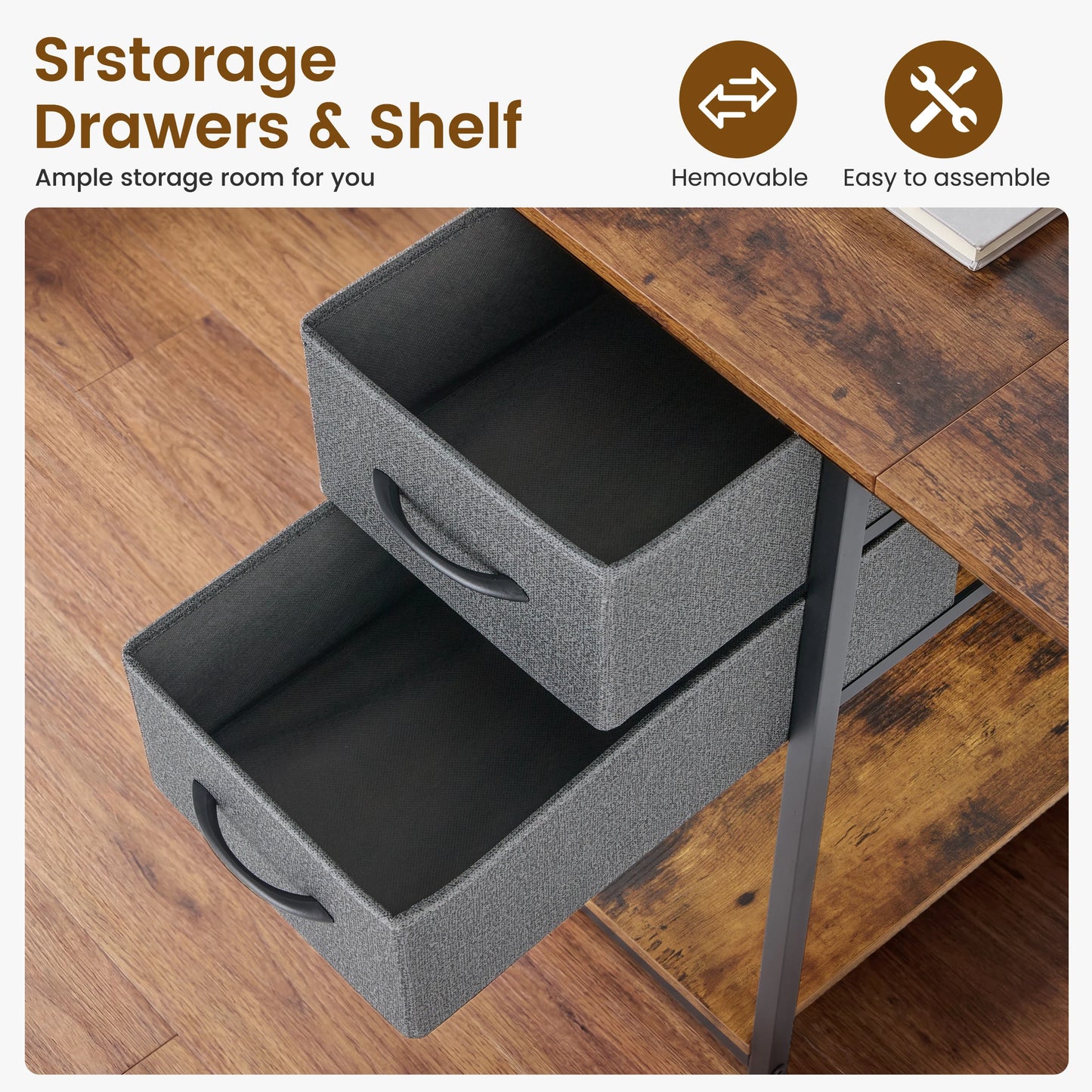 MCQ Standing Office Desk With Drawers And Storage